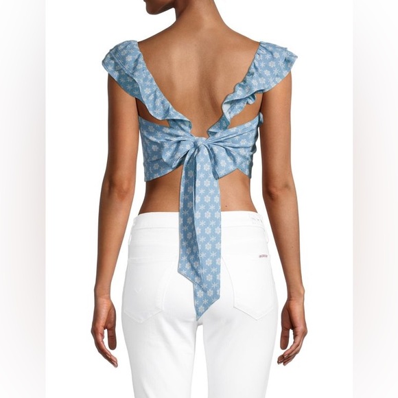 BCBGENERATION
Floral-Print Ruffle-Trim Crop Top Sz M - Picture 2 of 6